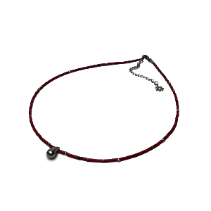 Red straw necklace